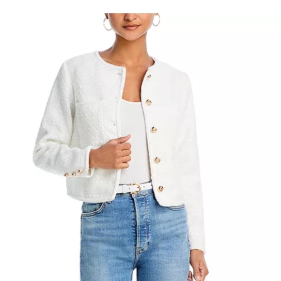 AQUA Tweed Jacket – White, Size L (NWT) - Picture 1 of 8